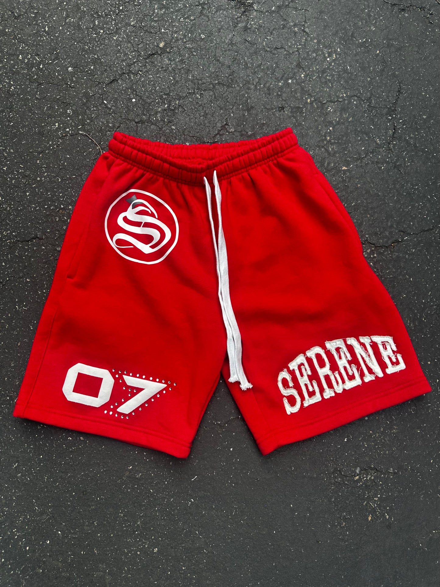 Serene Red “07” Shorts